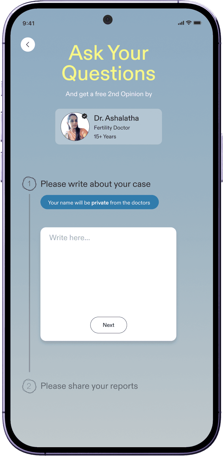 Ask your questions in complete privacy and get a 2nd Opinion from our expert doctors